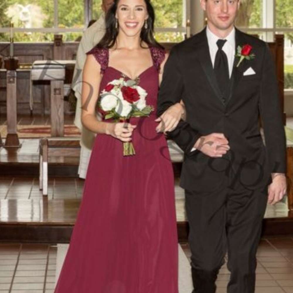 Mori Lee Bordeaux Bridesmaid Dress
